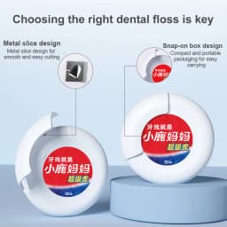 Super Deer 50m Mint Flavored Dental Flosser Oral Hygiene Teeth Cleaning Wax Toothpick Dental Floss Teeth Flosser Tooth Clean