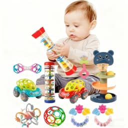 Baby Toys 1 to 2 Years Musical Rainstick Baby Teether Newborn Toys Accessories Soft Sensory Hammer Game For Baby 6 12 Months