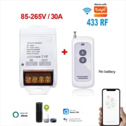 Wifi 30A Switch Module Wireless Relay Controller AC 220V 110V DC 12V 24V Works with Tuya Smart Life APP Voice Remote Control