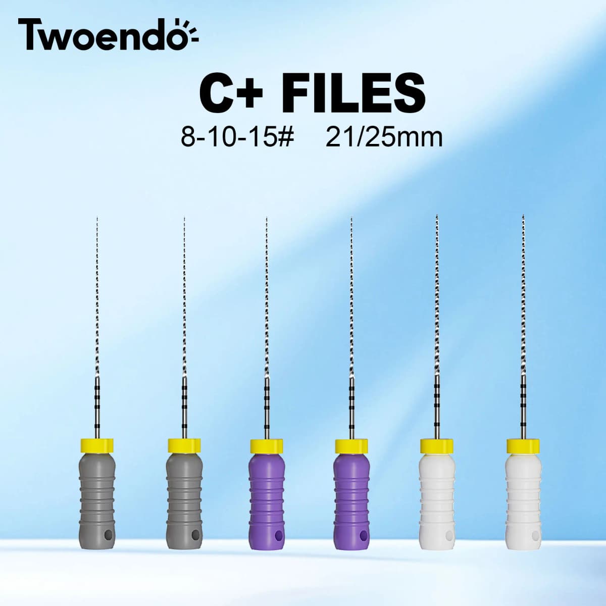 Twoendo Dental 25mm Endodontic 2 Boxes Stainless Steel C+ File Hand Use Endo Files Optional Sizes Used For Root Cleaning