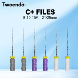 Twoendo Dental 25mm Endodontic 2 Boxes Stainless Steel C+ File Hand Use Endo Files Optional Sizes Used For Root Cleaning