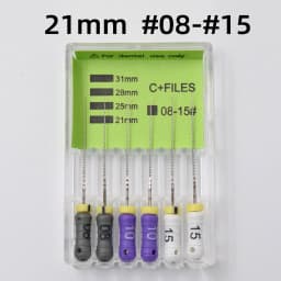 Twoendo Dental 25mm Endodontic 2 Boxes Stainless Steel C+ File Hand Use Endo Files Optional Sizes Used For Root Cleaning
