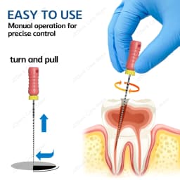 Twoendo Dental 25mm Endodontic 2 Boxes Stainless Steel C+ File Hand Use Endo Files Optional Sizes Used For Root Cleaning