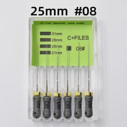 Twoendo Dental 25mm Endodontic 2 Boxes Stainless Steel C+ File Hand Use Endo Files Optional Sizes Used For Root Cleaning