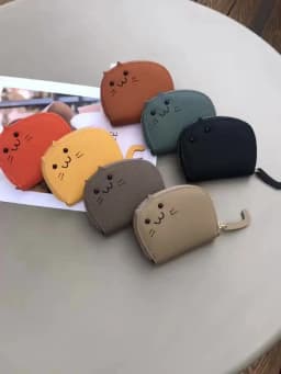 Cartoon Cat Shaped Design Wallet Women's Multi-Card Slots Holder Cute Fashion Faux Leather Coin Purse Creative ID Card Holder