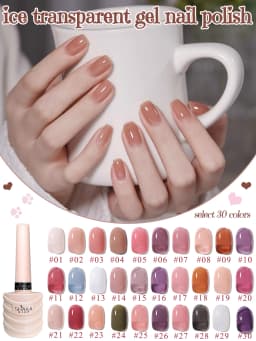 1-30pcs PSK Nude Pink Color Nail Art Ice Transparent Bare Color Nail Enamel 2026 New Net Red Popular White Gel Nail Polish