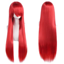 80cm Long Synthetic White Purple Cosplay Wigs Green Hair Straight Silver Wig Pink Hairpiece Lolita Wig with Bangs