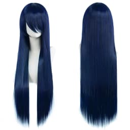 80cm Long Synthetic White Purple Cosplay Wigs Green Hair Straight Silver Wig Pink Hairpiece Lolita Wig with Bangs