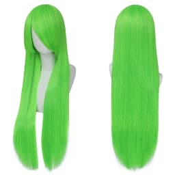 80cm Long Synthetic White Purple Cosplay Wigs Green Hair Straight Silver Wig Pink Hairpiece Lolita Wig with Bangs