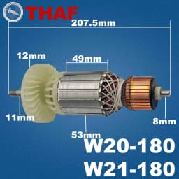 AC220V-240V W21-180 W20-180 W21-230 W20-230 Armature Rotor Anchor Motor Replacement Spare Parts For METABO Angle Grinder