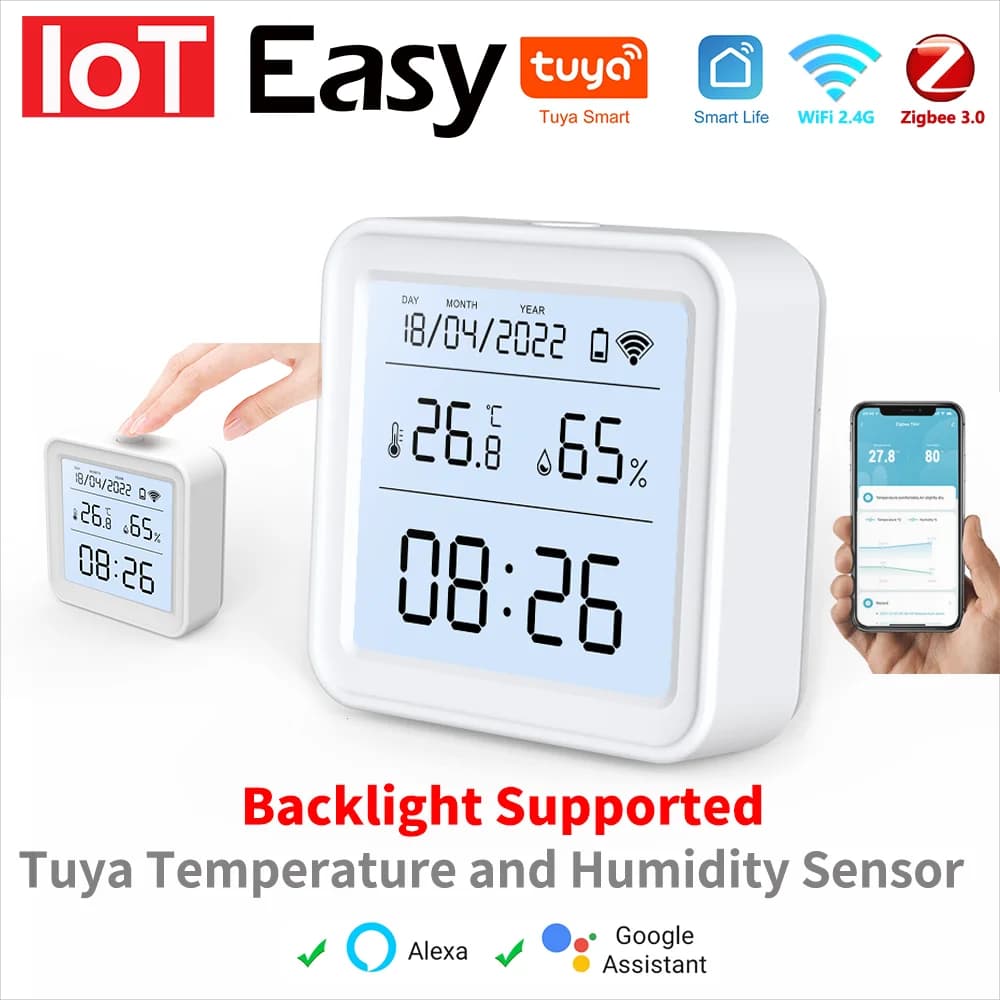 Tuya WiFi Zigbee Temperature Humidity Sensor APP Remote Monitor For Smart Home Var SmartLife Workwith Alexa Google Assistant