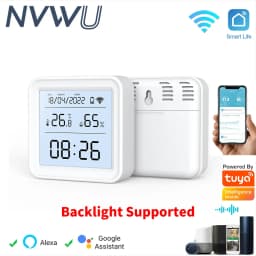 Zigbee or WiFi Temperature Humidity Sensor Tuya Smart Home Thermometer APP SmartLife Work With Alexa Google Assistant