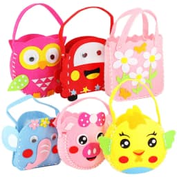4Pcs Children Cartoon Non-woven Handicraft Toys Kids Handmade Bag DIY Animal Flower Handbags Crafts Art Sewing Toy Craft Decor