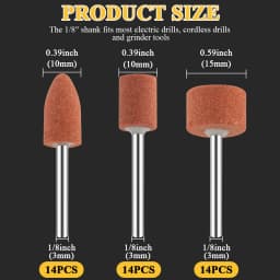 Sanding Bits for Dremel Rotary Tool, Grinding Stone Sanding Drill Bits with 1/8" Shank, Aluminium Oxide Tough Enough to Metal