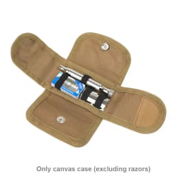 Safety Razor Case Razor Travel Shave Case with Pouches for Blades Shaving Kit Canvas Accessories
