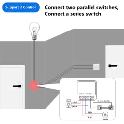 Works With Tuya APP 16A WiFi Smart Switch Module 2-way Control Mini Switch Breaker Smart Life Work With Alexa Google Alice