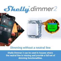 Shelly Dimmer 2 Smart Switch Mini WiFi Switch Mini Relay For Lights Wireless Compatible With Alexa Google Assistant No Neutral