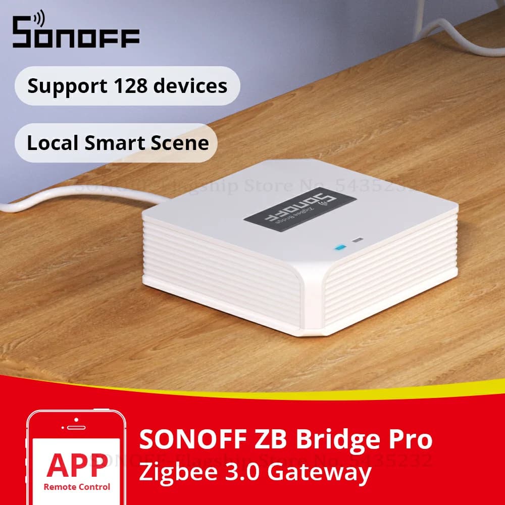 SONOFF ZB Bridge-P Zigbee Bridge Pro Smart Gateway Zigbee 3.0 Multi-Mode Support 128 Devices Remote Control Alexa Google Home