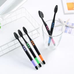 Cross Border Jianpai Soft Bristle Toothbrush Adult Bamboo Charcoal Household Fine Hair Toothbrush Antibacterial Men and Women