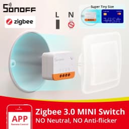 SONOFF ZBMINIL2 No Neutral Wire Required Zigbee Smart Switch MINI Support 2 Way Control eWeLink APP Works for Google Home Alexa