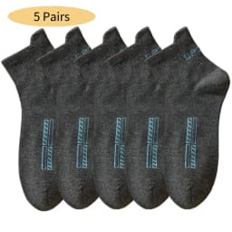 5 Pairs Cotton Sock for Men Sport Breathable Soft Letter Fashion Sneakers High Elastic Middle Tube Stocking Towel Sox Summer