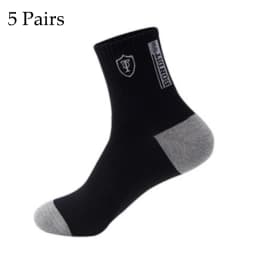 5 Pairs Cotton Sock for Men Sport Breathable Soft Letter Fashion Sneakers High Elastic Middle Tube Stocking Towel Sox Summer
