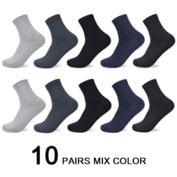 5 Pairs Bamboo Fiber Men's Socks Classic Business Crew Socks Spring Autumn Casual Comfortable Breathable Compression Bamboo Sox