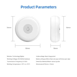 Zemismart Zigbee Water Leak Detector Smart Home Overflow Security Alarm Flood Leakage Sensor Work with Homekit via ZMHK-01