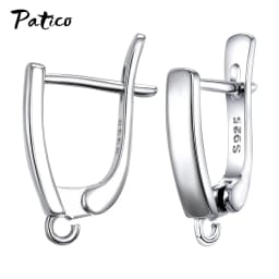 New Design Hollow Hook Earrings DIY Earrings Clasps Hooks For Woman Handmade 925 Sterling Silver Jewelry Making Accessories