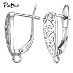 New Design Hollow Hook Earrings DIY Earrings Clasps Hooks For Woman Handmade 925 Sterling Silver Jewelry Making Accessories