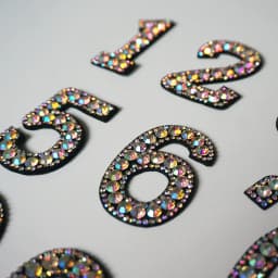 Rainbow Rhinestone 0-9 Number Arabic Numerals Sew Iron On Patch Badge Bag Hat Jeans Jackets Clothes DIY Applique Craft