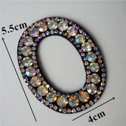 Rainbow Rhinestone 0-9 Number Arabic Numerals Sew Iron On Patch Badge Bag Hat Jeans Jackets Clothes DIY Applique Craft
