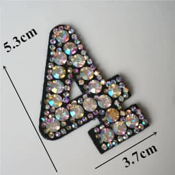 Rainbow Rhinestone 0-9 Number Arabic Numerals Sew Iron On Patch Badge Bag Hat Jeans Jackets Clothes DIY Applique Craft