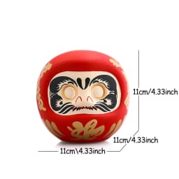 Japanese Ceramic Daruma Statue, Lucky Charm, Zen Ornament, Fengshui Figurine, Money Box, Home Tabletop Decoration, Gifts, 4"