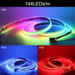 SK6812 RGBW(Similar WS2812B) 4 In 1 30/60/144 Leds/Pixels/m Individual Addressable Led Strip Light Tape IP30/IP65/IP67 DC5V