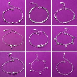 Multi-Style High Quality Silver Plated Anklet For Women Girls Fashion Simple Jewelry New Style Hot Selling