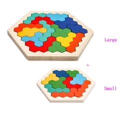 Colorful 3D Puzzle Wooden Toys High Quality Tangram Math Jigsaw Game Children Preschool Imagination Educational Toys for Kids