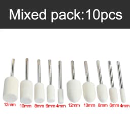10Pcs Wool Felt Mounted Polishing Buffing Wheel OD 3-20mm grinding head For Dremel Drill Rotary Tool 3mm Shank