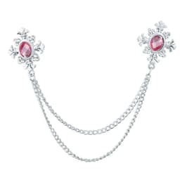 Fashion Tassel Crystal Cross Chain Brooch Women's Shirt Collar Pins and Brooches Personality Lapel Pin Buckle Women Accessories