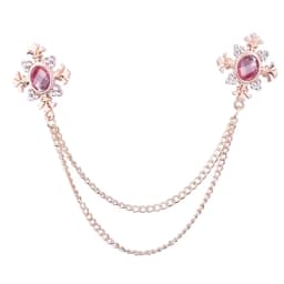 Fashion Tassel Crystal Cross Chain Brooch Women's Shirt Collar Pins and Brooches Personality Lapel Pin Buckle Women Accessories