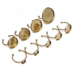 10pcs 6 8 10 12 14 16 18 20mm Stainless Steel Gold Plated Adjustable Ring Settings Blank Base,Fit 6-20mm Glass Cabochons Buttons