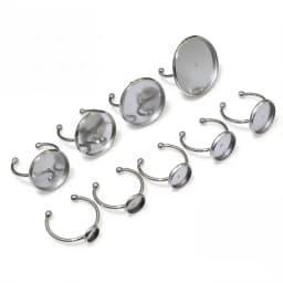 10pcs 6 8 10 12 14 16 18 20mm Stainless Steel Gold Plated Adjustable Ring Settings Blank Base,Fit 6-20mm Glass Cabochons Buttons