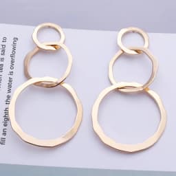 Gold Color Metal Drop Earrings Irregular Hollow Heart Pendants Earrings Twisted Geometric Personality Earrings for Women