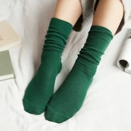 CHAOZHU Japanese Korea High School Girls High Socks Loose Solid Colors Double Needles Knitting Cotton Long Socks Women