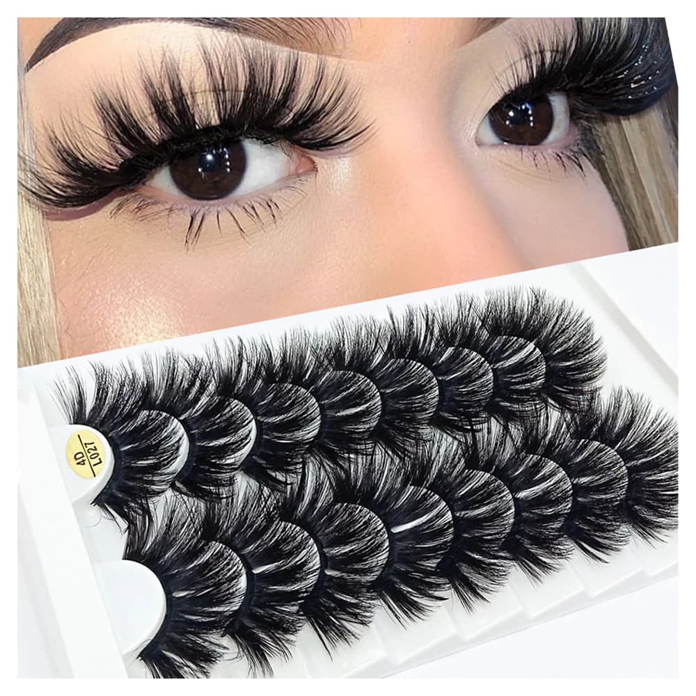 5/8 Pairs 25mm Mink Lashes 3D Dramatic False Eyelashes Handmade Fluffy Eyelashes Natural Long 25mm Eyelash Extension Makeup