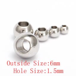 50pcs Stainless Steel Bracelet Big Hole Beads Diy Handicraft Accessories Findings Loose Spacer Beads For Jewelry Making