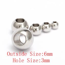 50pcs Stainless Steel Bracelet Big Hole Beads Diy Handicraft Accessories Findings Loose Spacer Beads For Jewelry Making