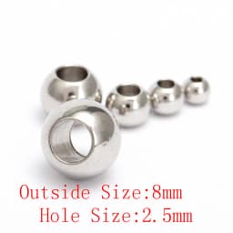 50pcs Stainless Steel Bracelet Big Hole Beads Diy Handicraft Accessories Findings Loose Spacer Beads For Jewelry Making