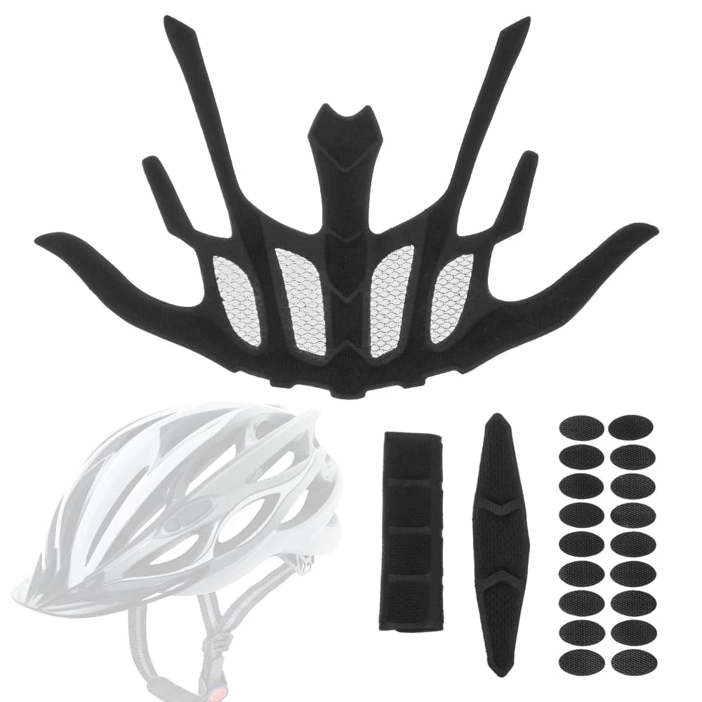 1SET Universal Bat Shape Helmet Inner Padding Kit Protection Sponge Pad Motorcycle Bicycle Replacement Pads Set with Insect Net