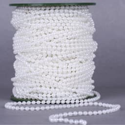 5m 3mm/4mm/5mm/6mm/8mm Craft Square Imitation Pearl Beads Cotton Line Chain For DIY Wedding Party Decoration Party Accessior